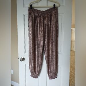 Anthropologie Metallic Pink Joggers